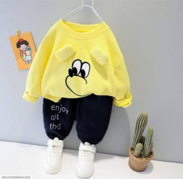 2 Pieces Boy's Fleece Printed Tracksuit