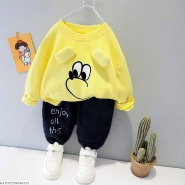 2 Pieces Boy's Fleece Printed Tracksuit