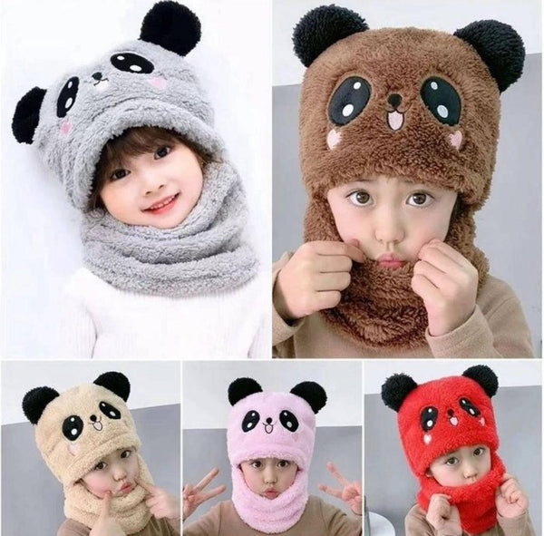 Kids Wool Cap With Neck Warmer